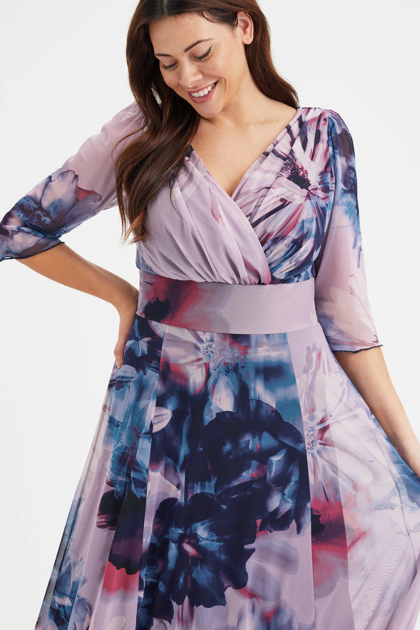 Scarlett & Jo Verity Indigo Rose Maxi Dress