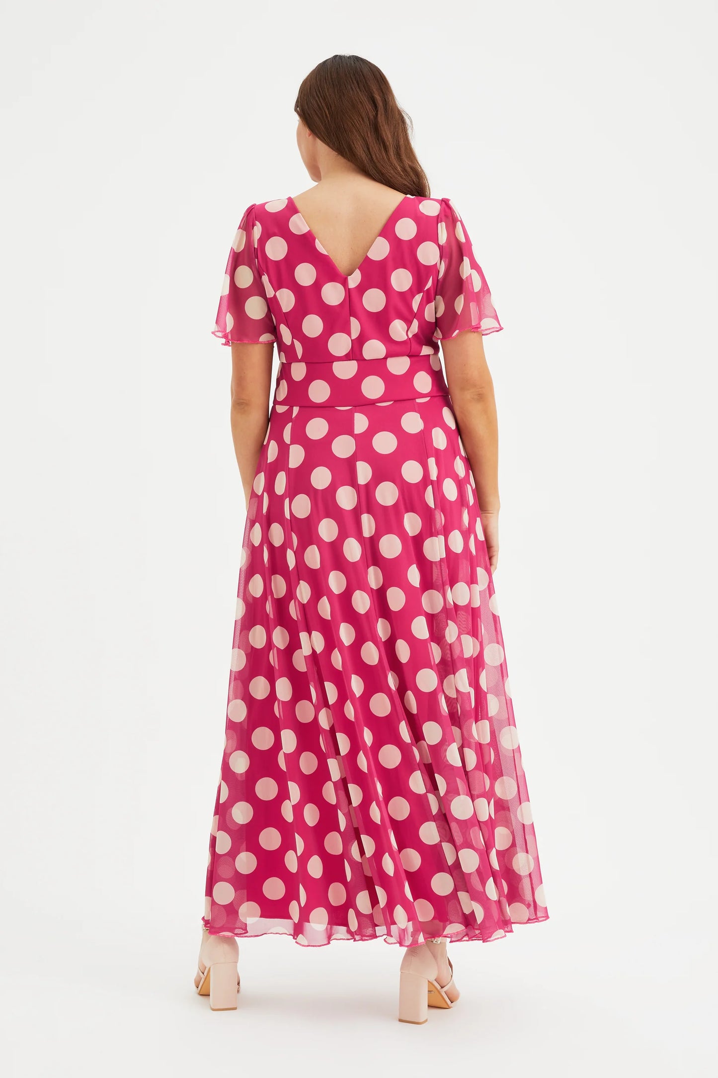 Scarlett & Jo Isabelle Cerise Cream Lollidot Maxi Dress