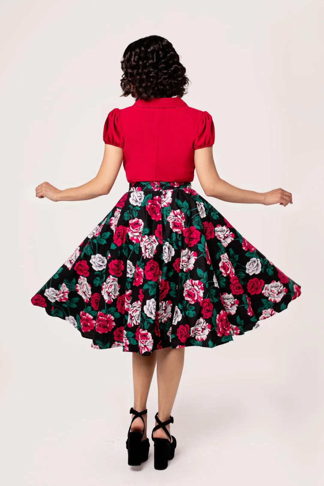Hell Bunny Paint Me Roses Skirt
