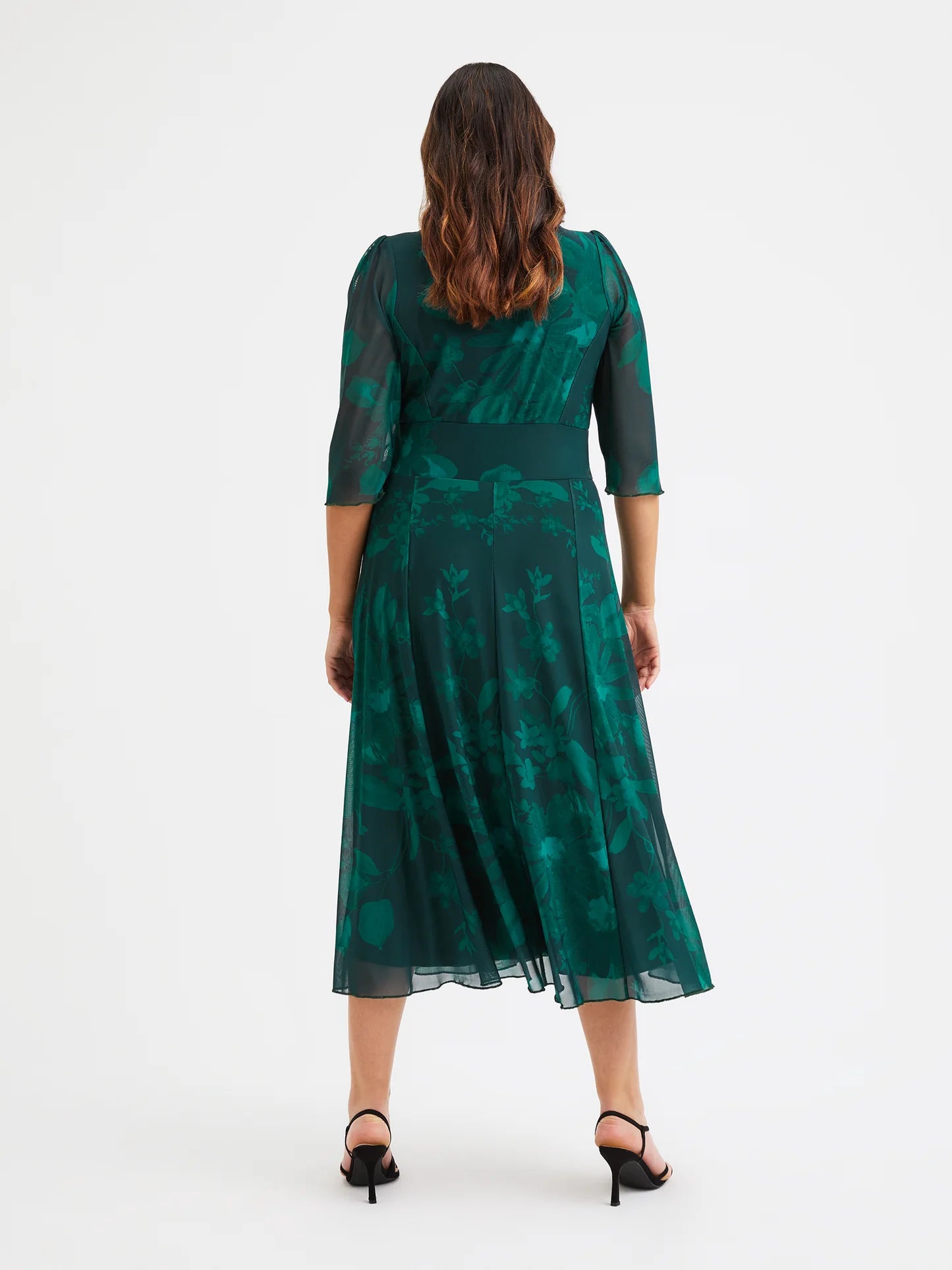 Scarlett & Jo Helena Petite Green Tone Midi Dress