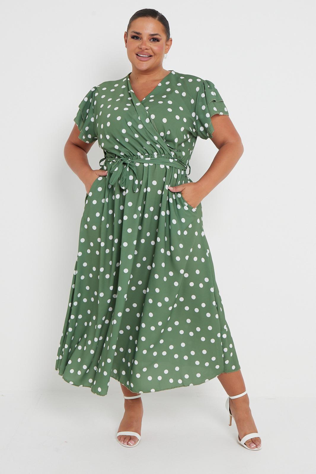 Wrap Maxi Dress With Frill Sleeve