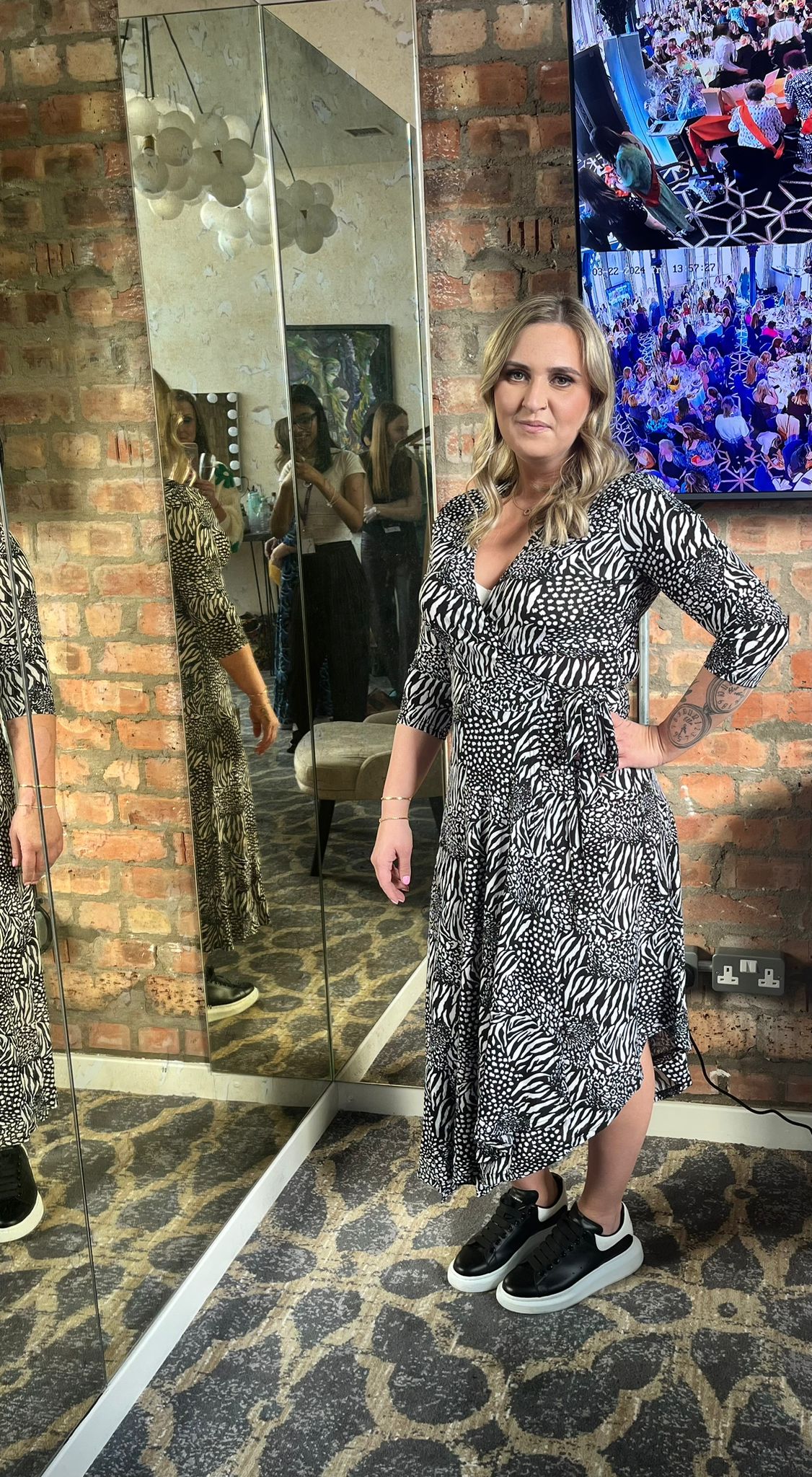 Asymmetric Animal print Wrap Dress