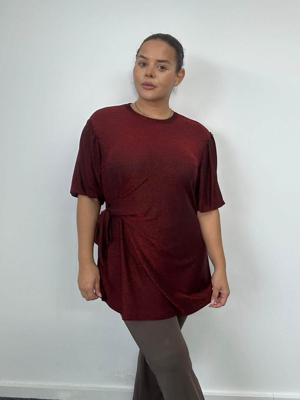 Lurex Side Tie Sparkle Top