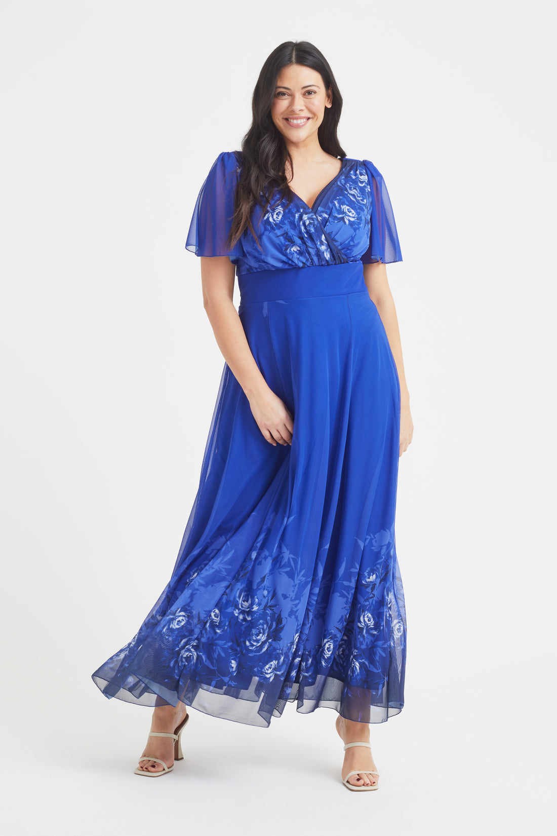 Scarlett & Jo Isabelle Blue Border Maxi Dress