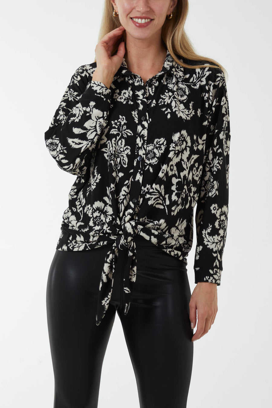 Floral Tie Shirt