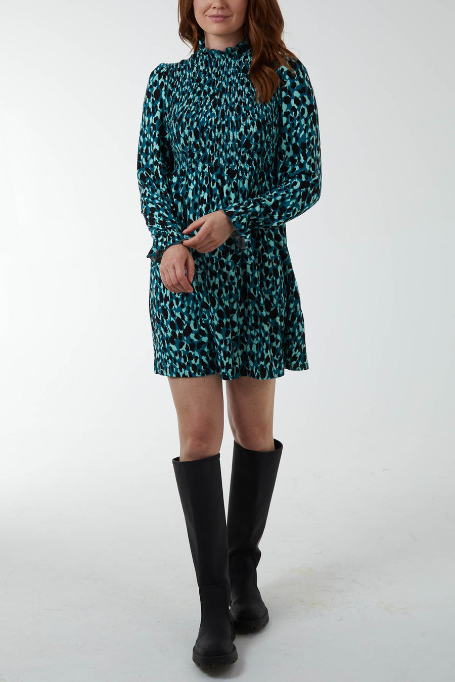Animal Print Trapeze Mini Dress