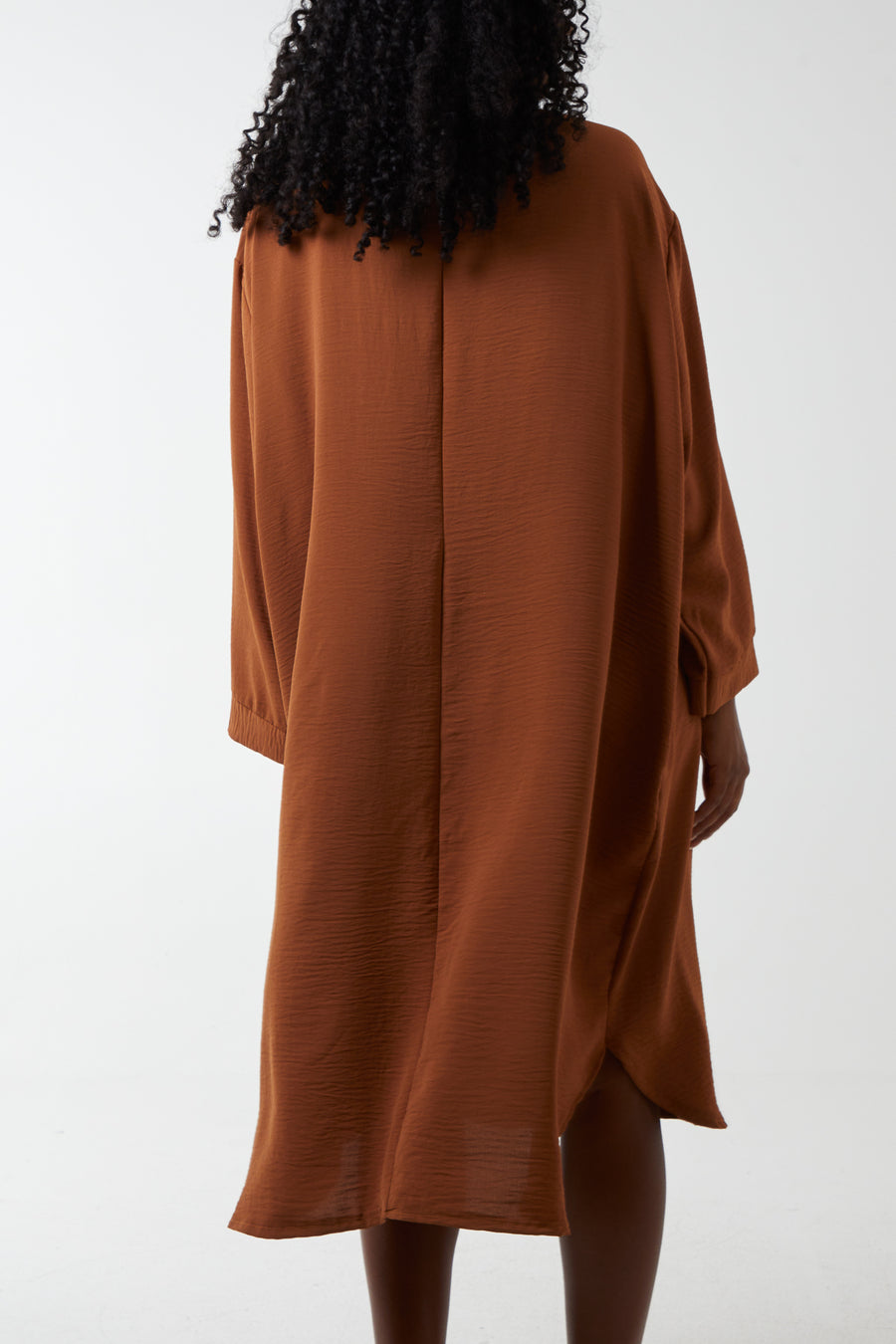 V-Neck Collar Shirt Dress
