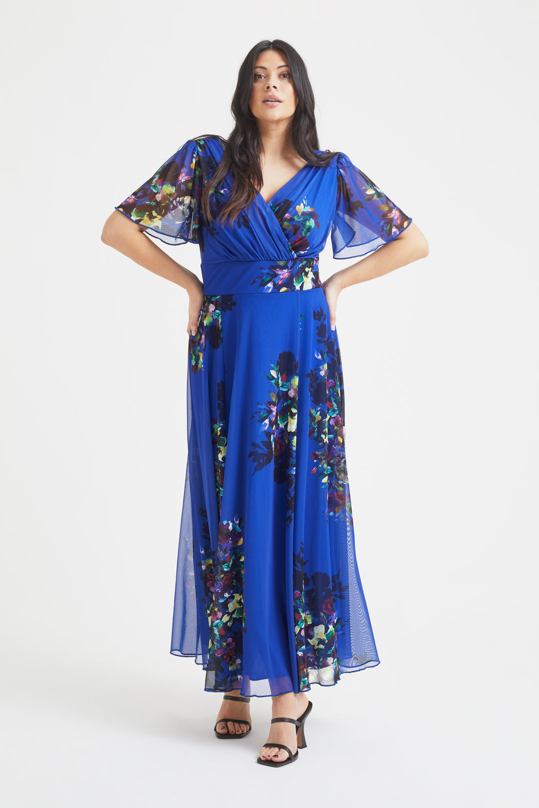 Scarlett & Jo Isabelle Blue Multi Maxi Dress