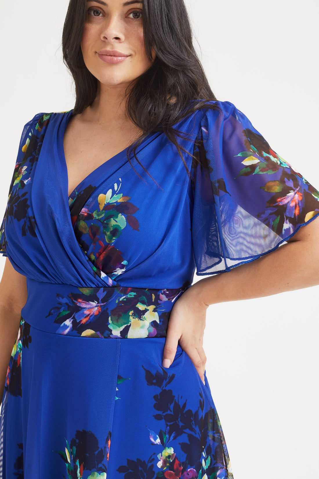 Scarlett & Jo Isabelle Blue Multi Maxi Dress