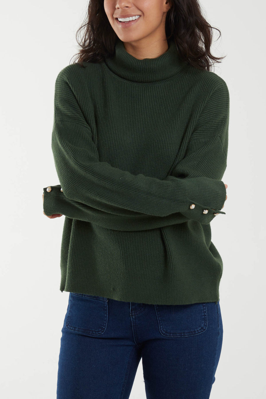 Roll Neck Ribbed Jumper