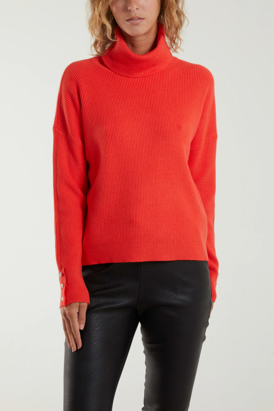 Roll Neck Ribbed Jumper