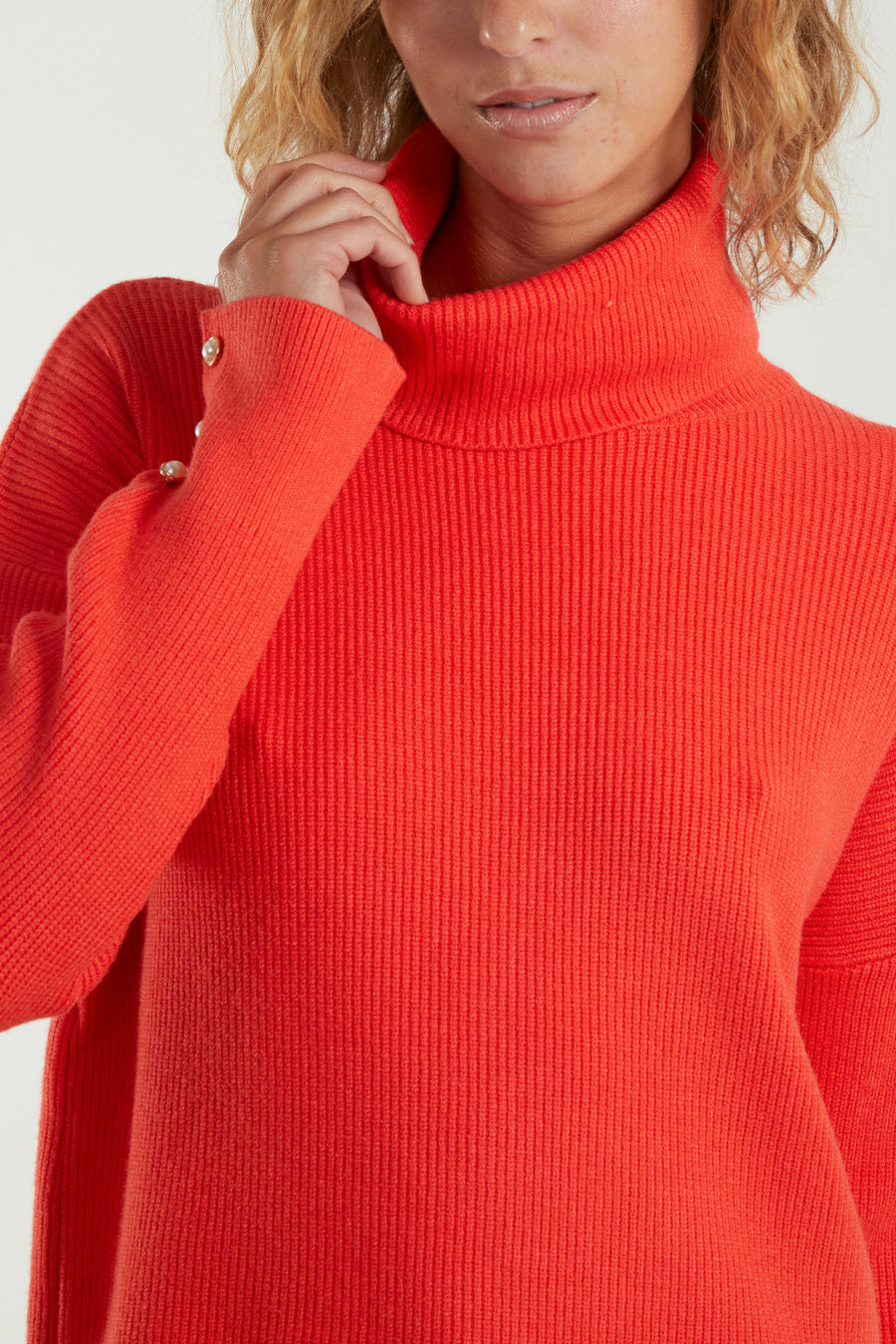 Roll Neck Ribbed Jumper