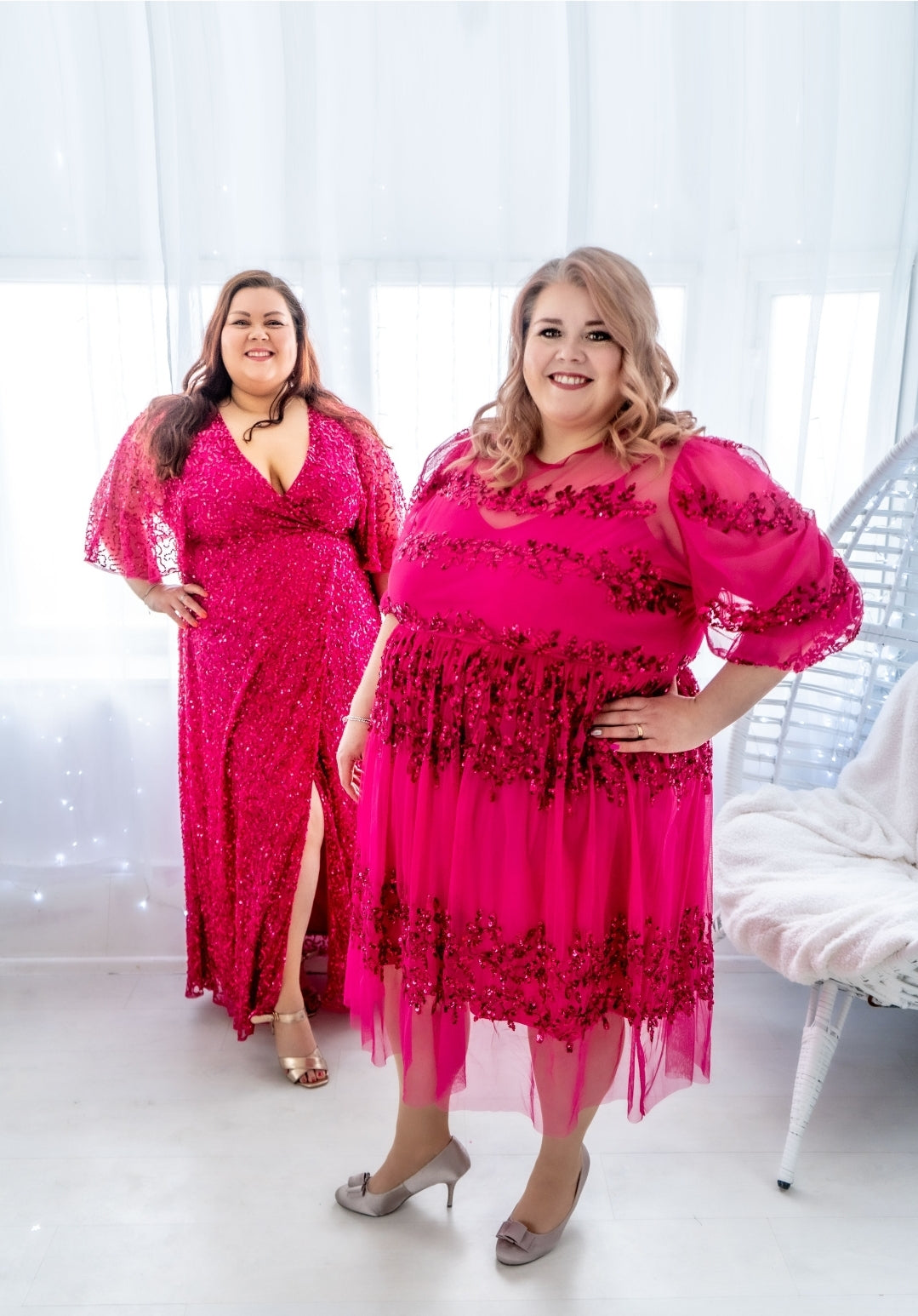 Maya Floral Pink Ruched Sleeve Midi Dress