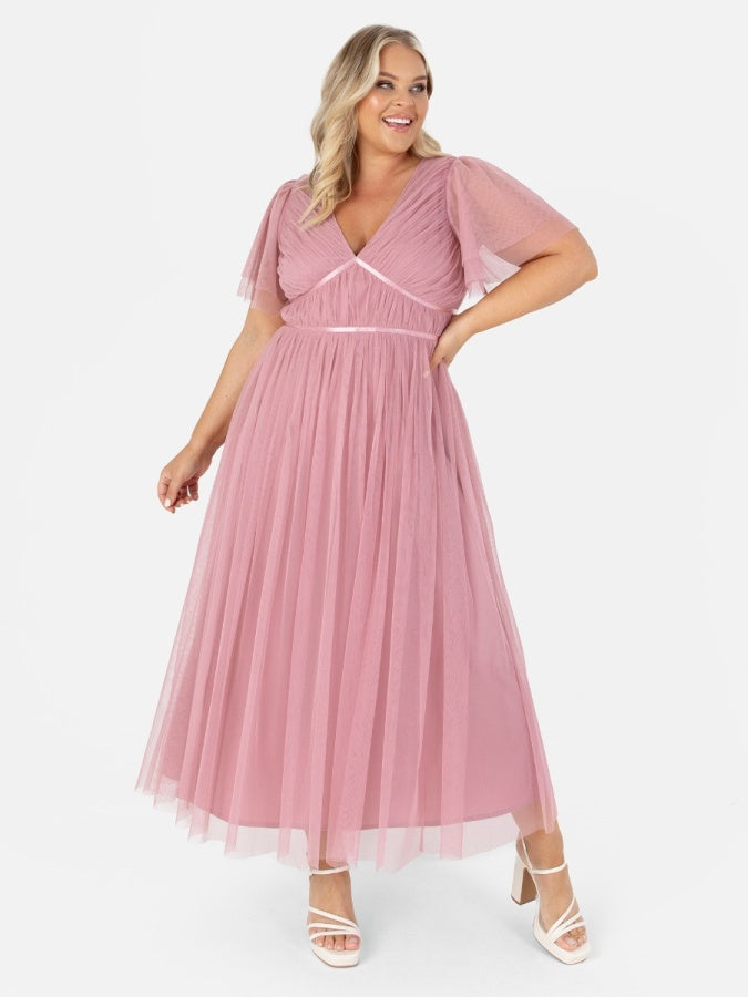 Anaya Rose Ribbon Detail Midi Dress