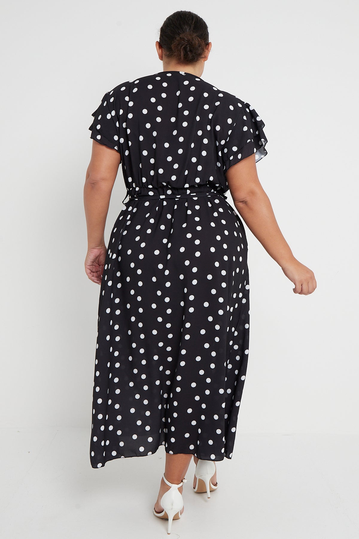 Wrap Maxi Dress With Frill Sleeve