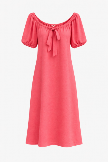 Malissa J Ribbed Waffle Dress With Tie
