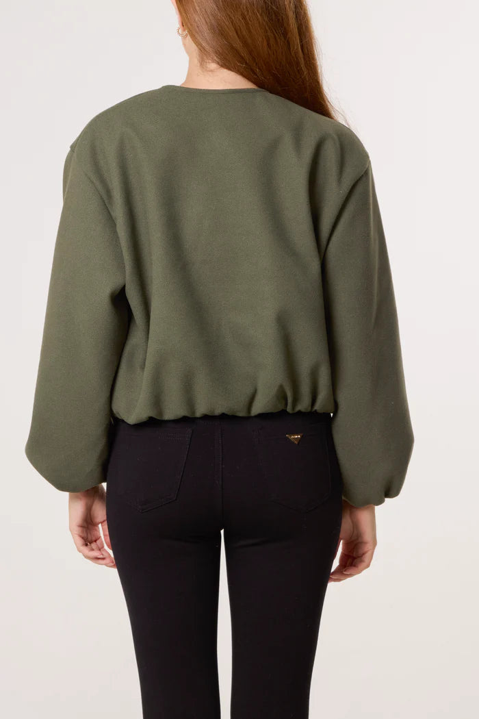 Soft Touch Zip Up Bomber Jacket