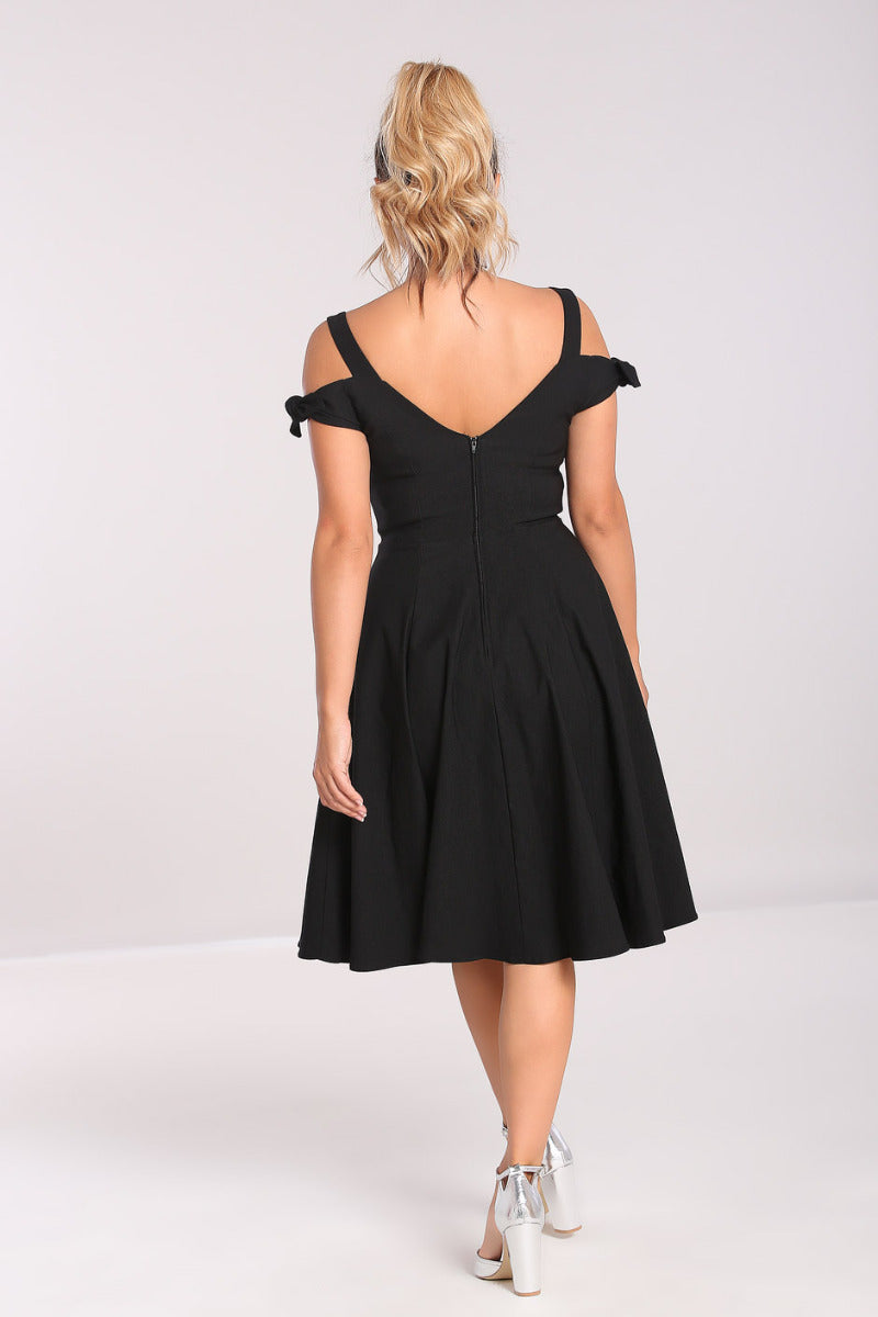 Hell Bunny Black Nancy Midi Dress