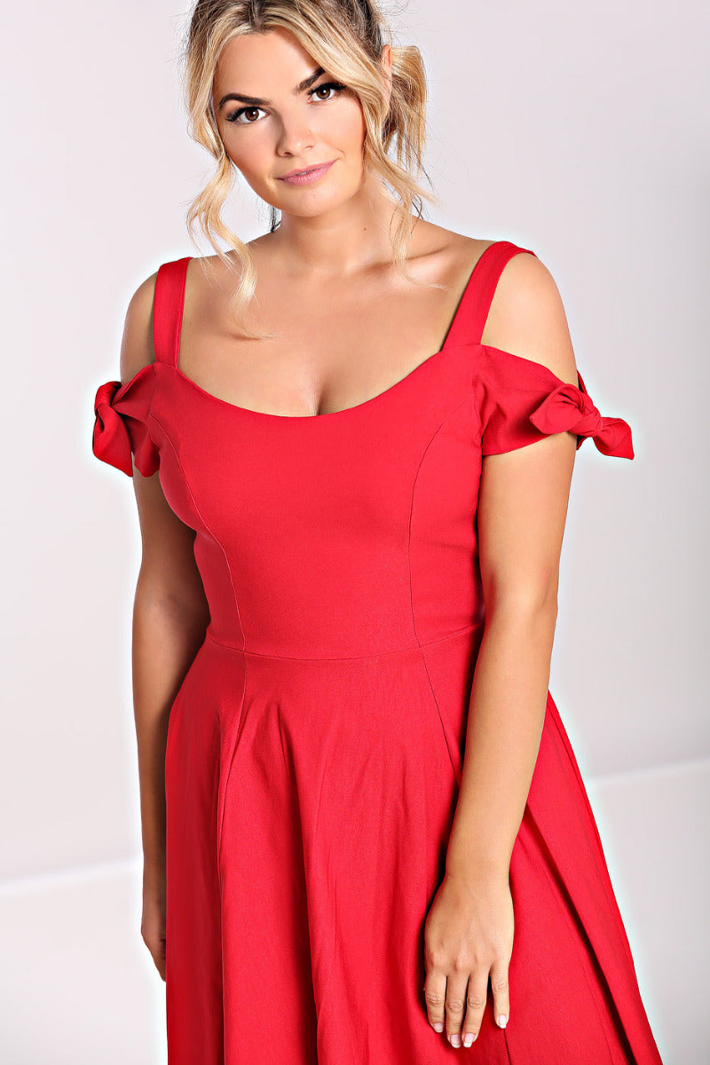 Hell Bunny Red Nancy Midi Dress