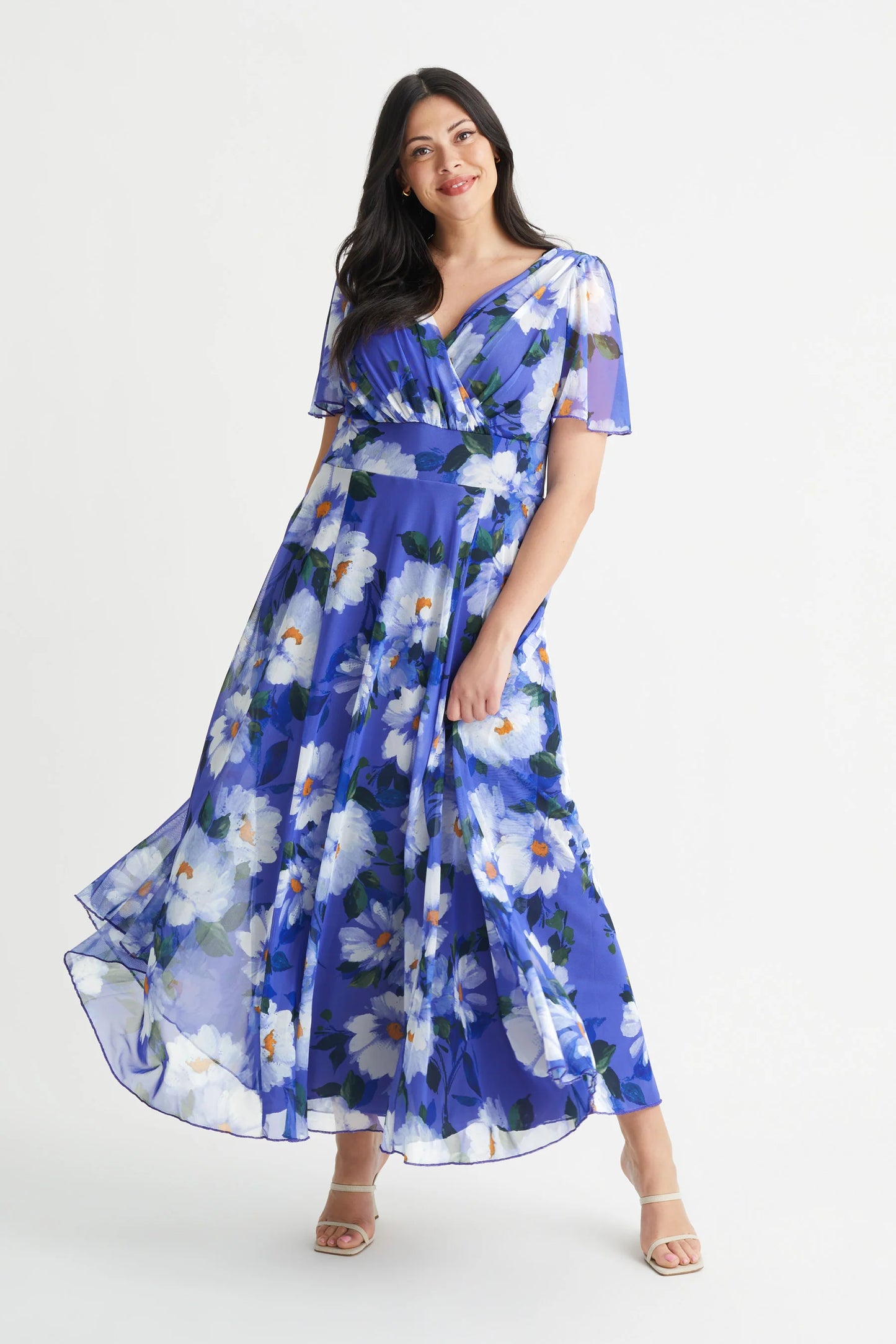 Scarlett & Jo Isabelle Blue Daisy Maxi Sleeve