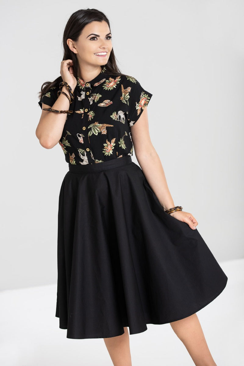 Hell Bunny Paula Black 50's Skirt