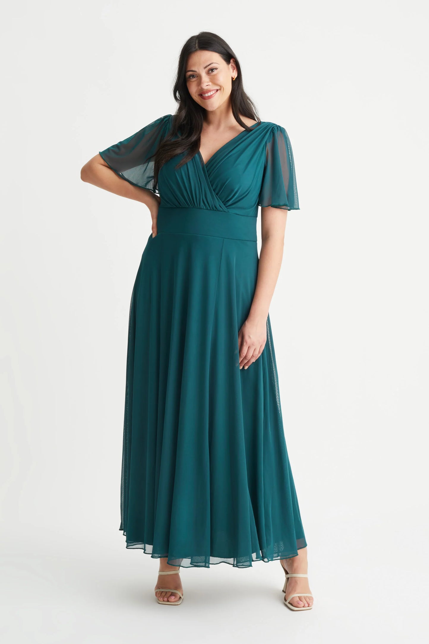 Scarlett & Jo Isabelle Green Maxi Dress
