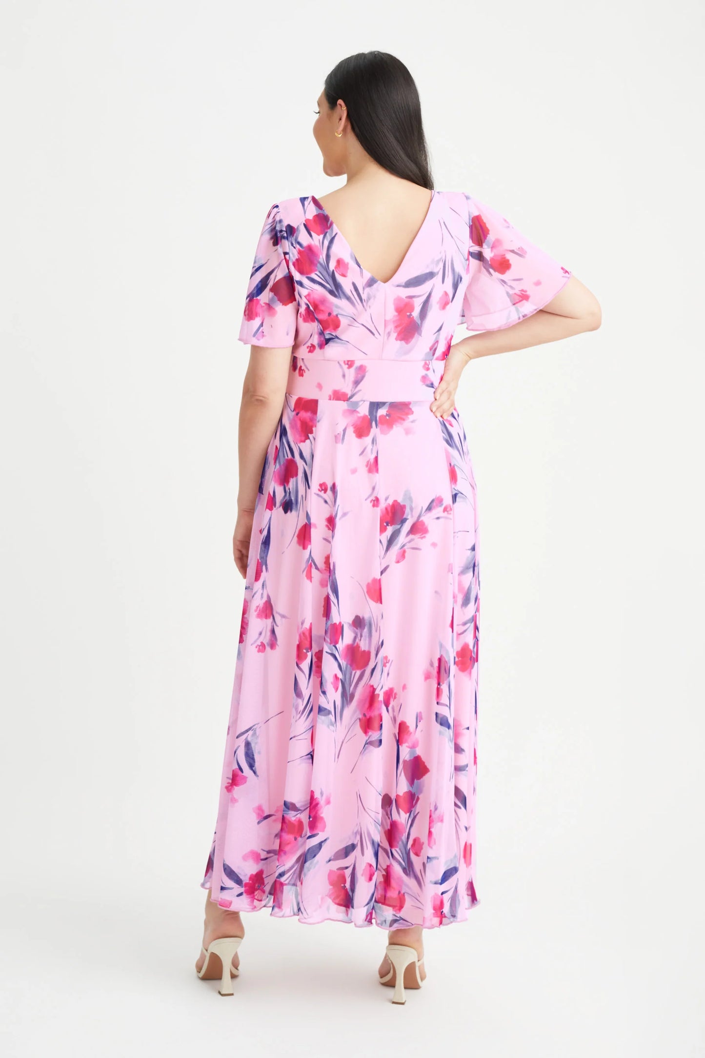 Scarlett & Jo Isabelle Pink Rose Maxi Dress