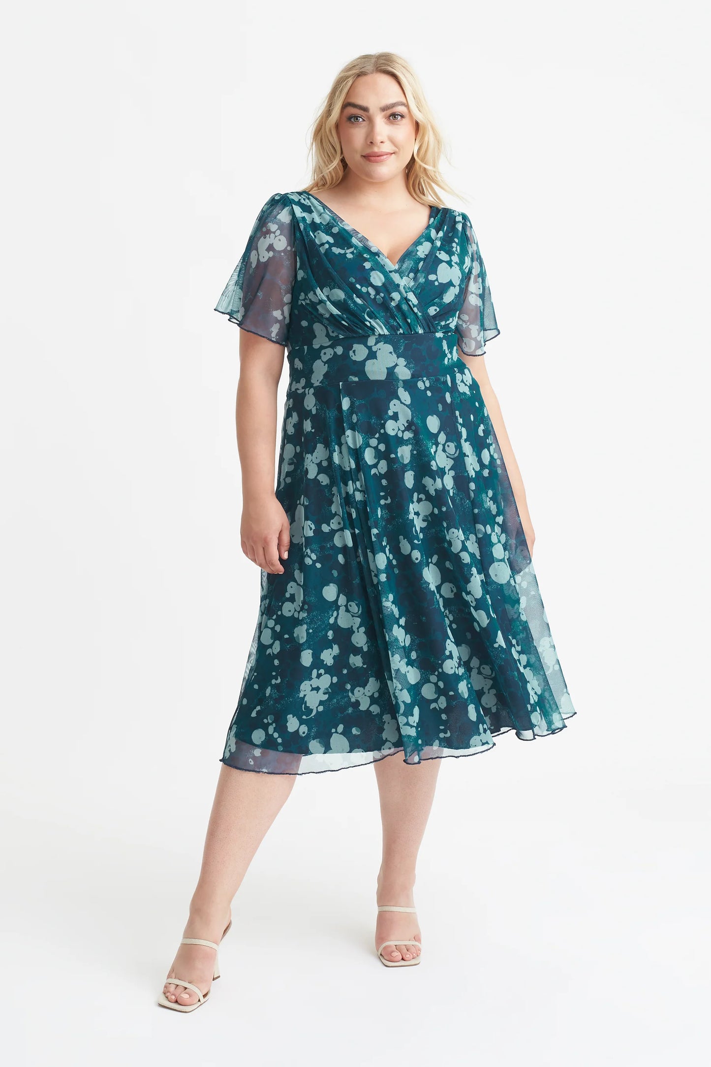 Scarlett & Jo Victoria Teal Sky Midi Dress