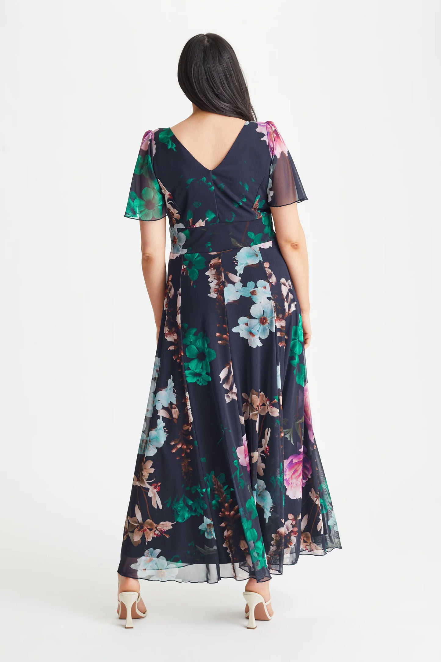 Scarlett & Jo Isabelle Navy Magenta Maxi Dress