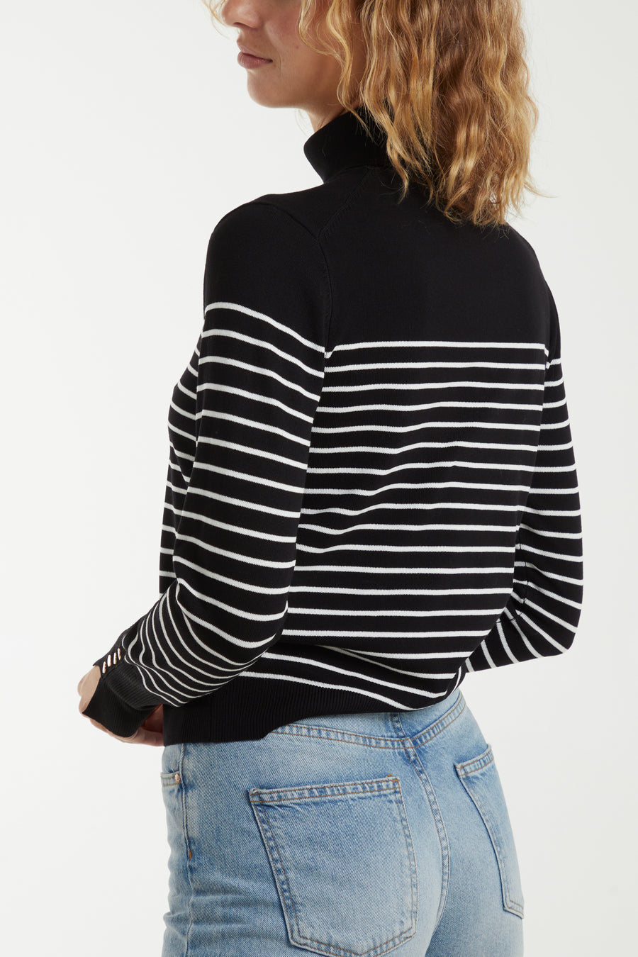 Button Cuff Stripe Jumper