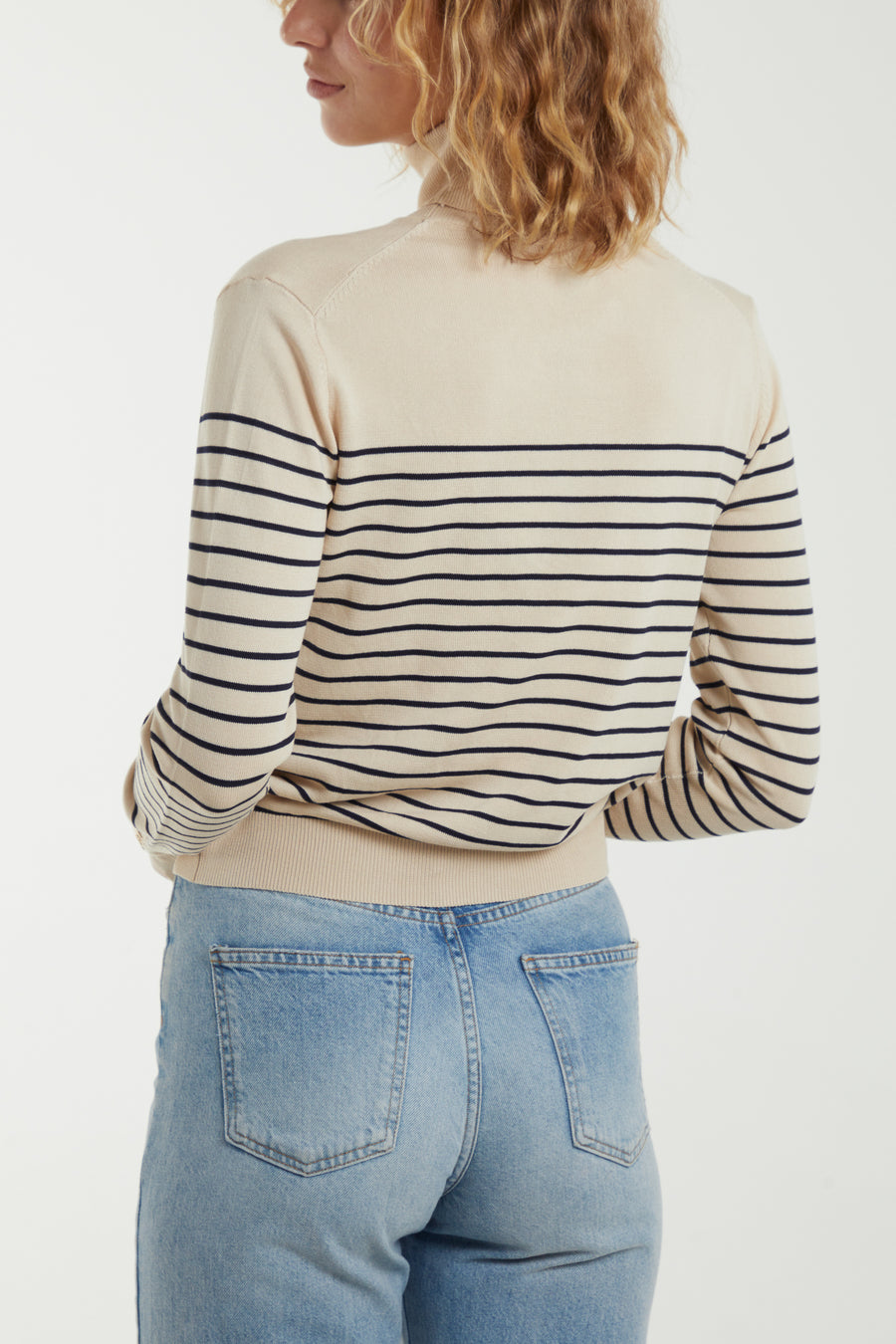 Button Cuff Stripe Jumper