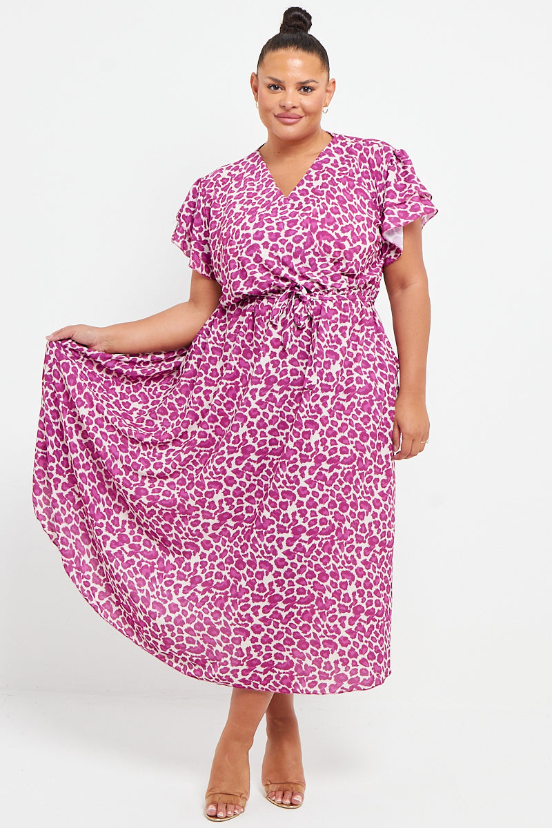 Wrap Maxi Dress With Frill Sleeve