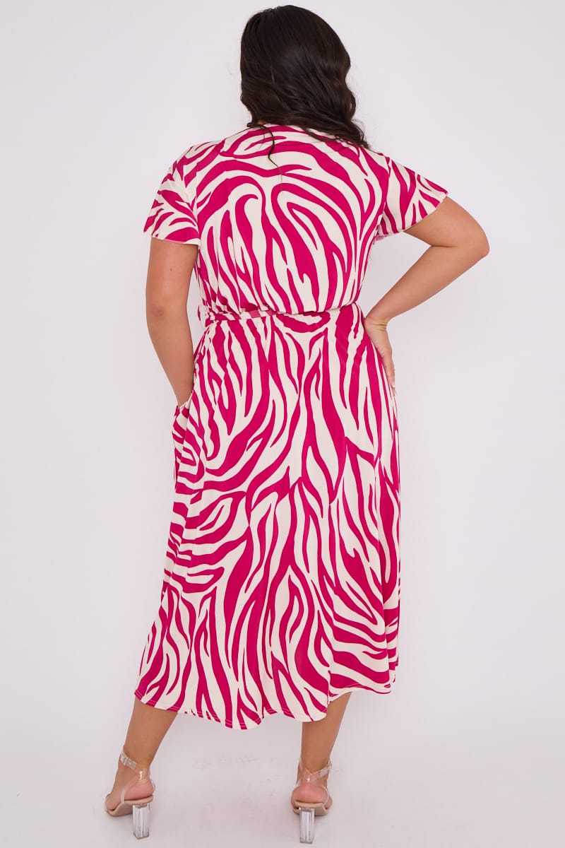Short Sleeve Wrap Dress with Pockets