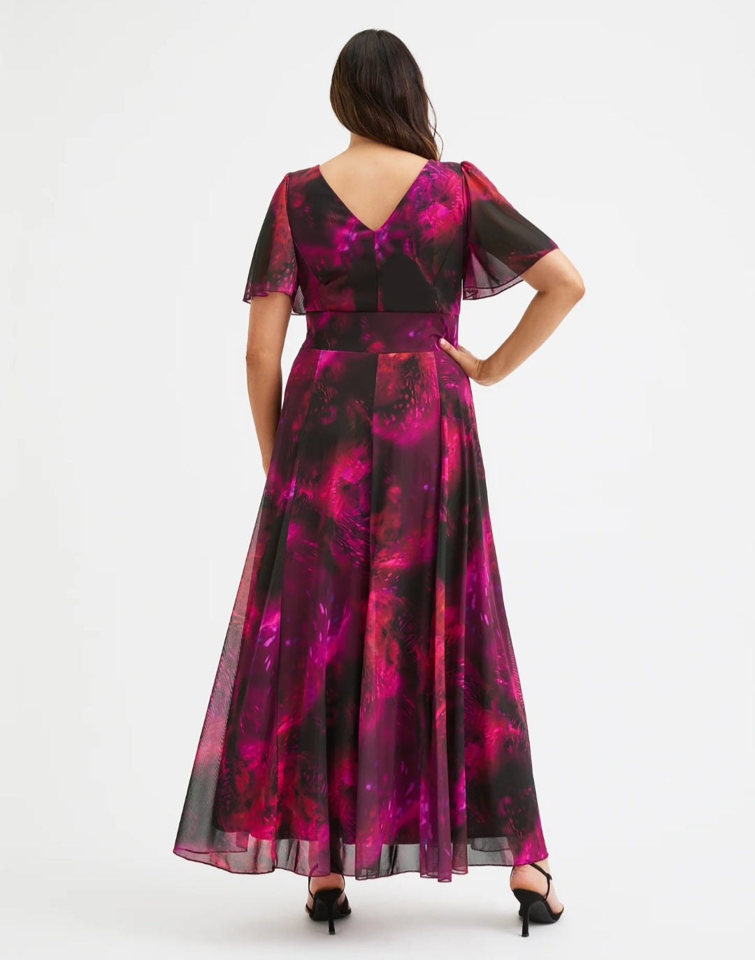 Scarlett & Jo Wine Marble Maxi Dress