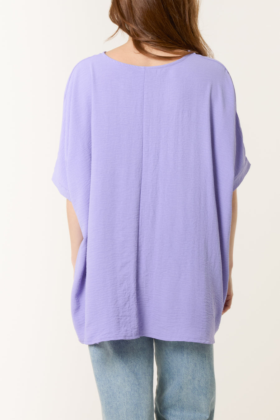 Batwing Short Sleeve Top With Necklace