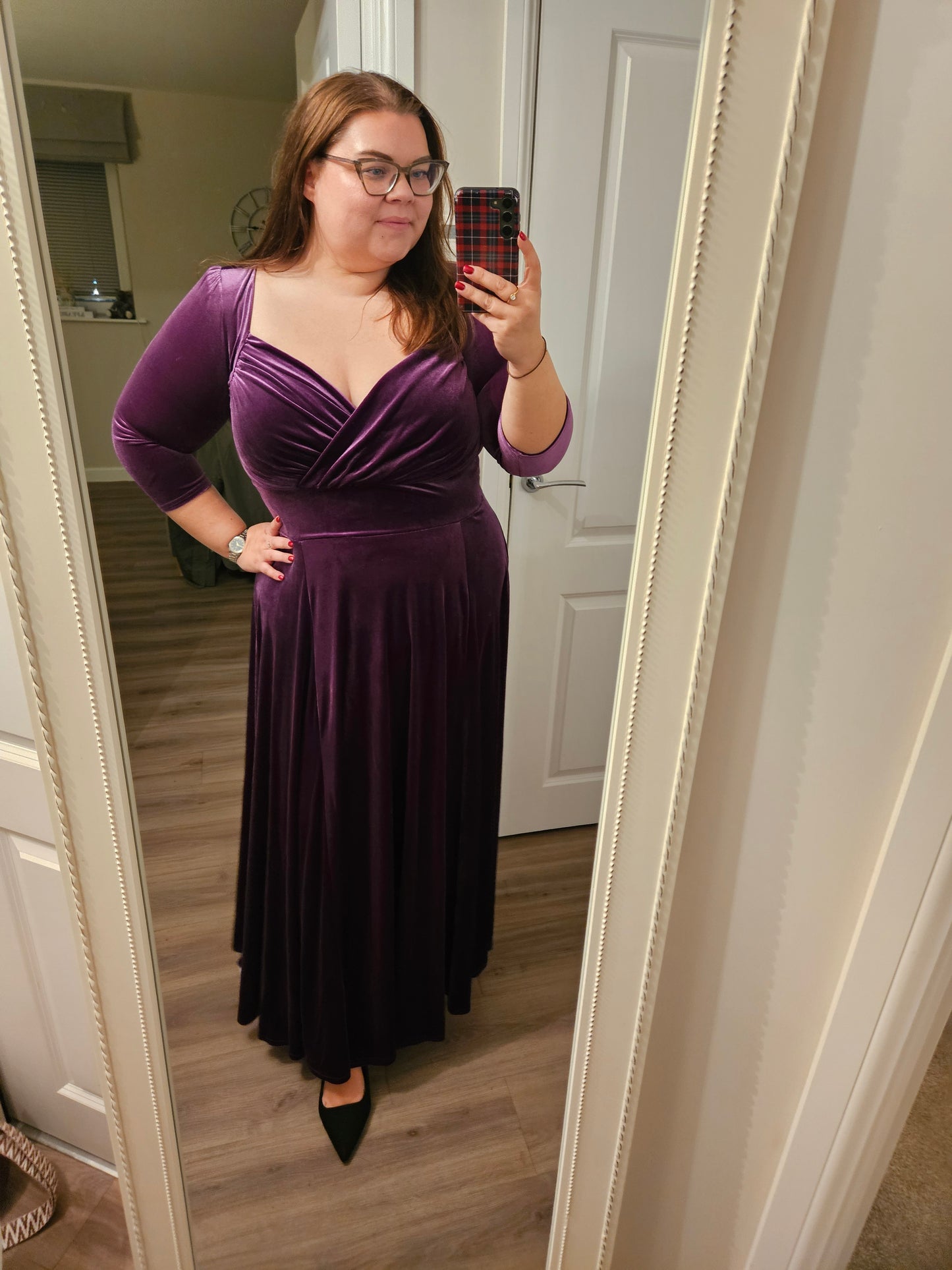 Scarlett & Jo Elizabeth Purple Velvet Maxi Dress