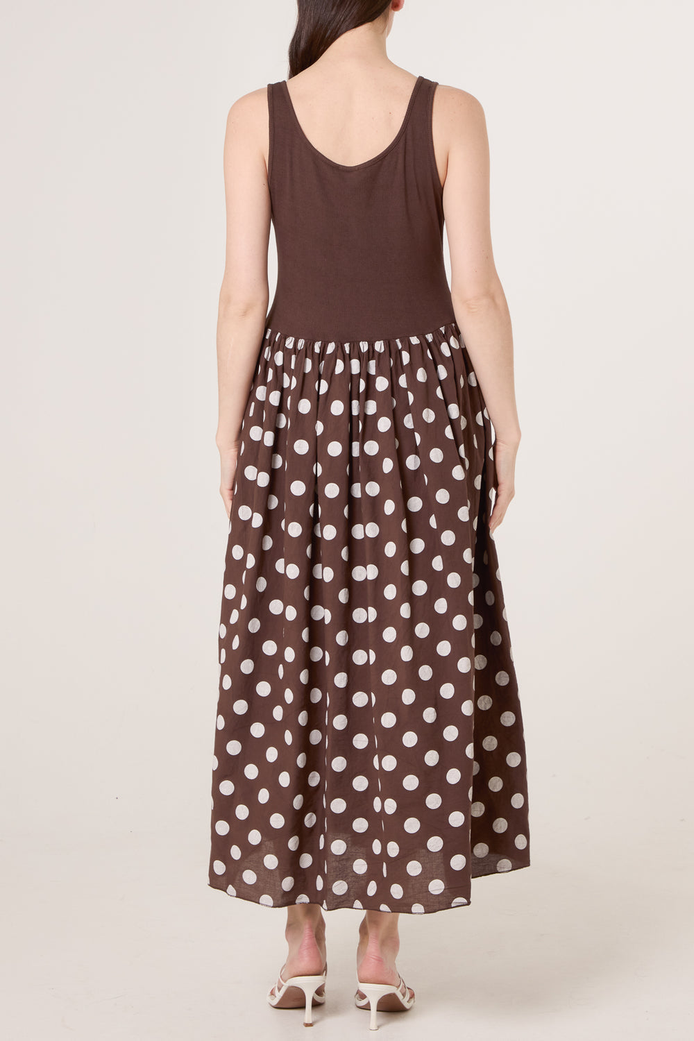 Polka Dot Vest Midi Dress