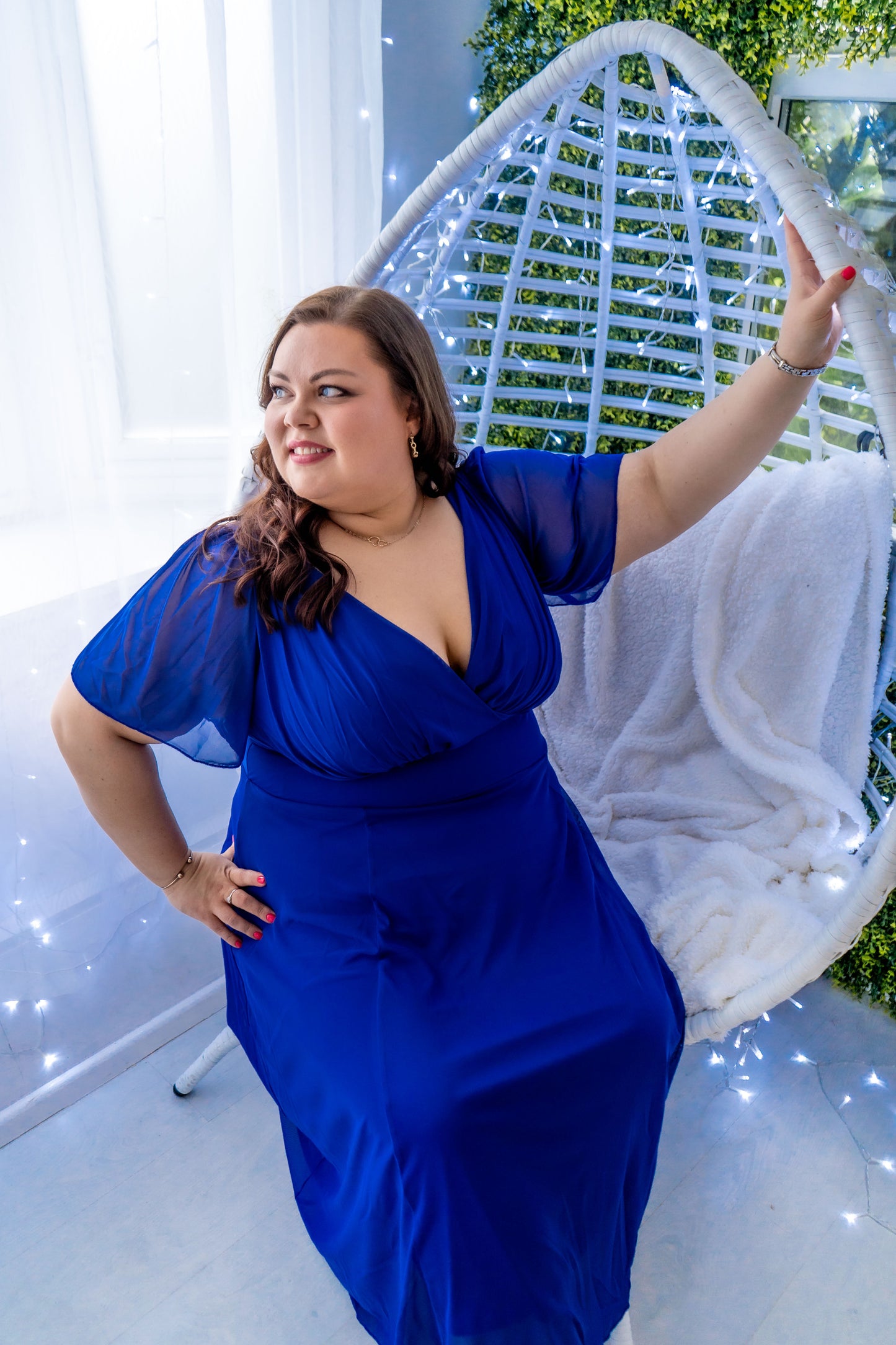 Scarlett & Jo Victoria Royal Blue Midi Dress