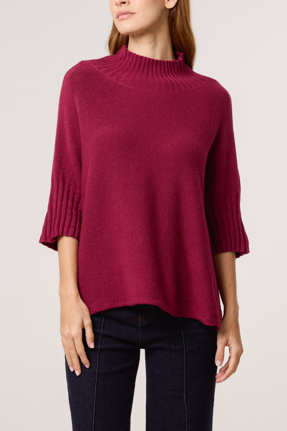 High Neck Short Sleeved Jumper