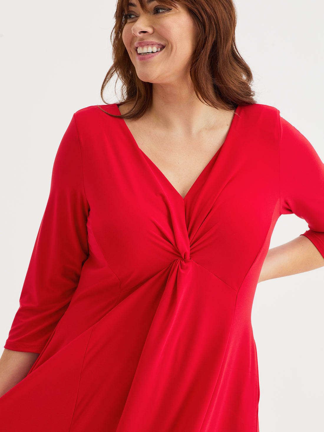 Scarlett & Jo Claudia Scarlett Red Knot Front Dress