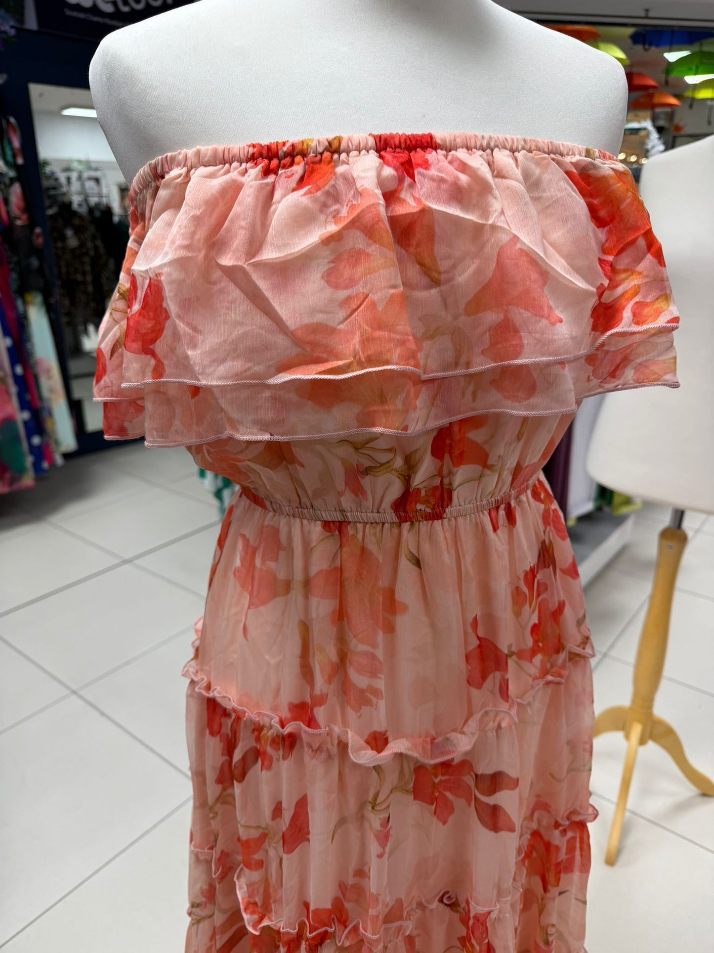 Bardot Tiered Pink Maxi Dress