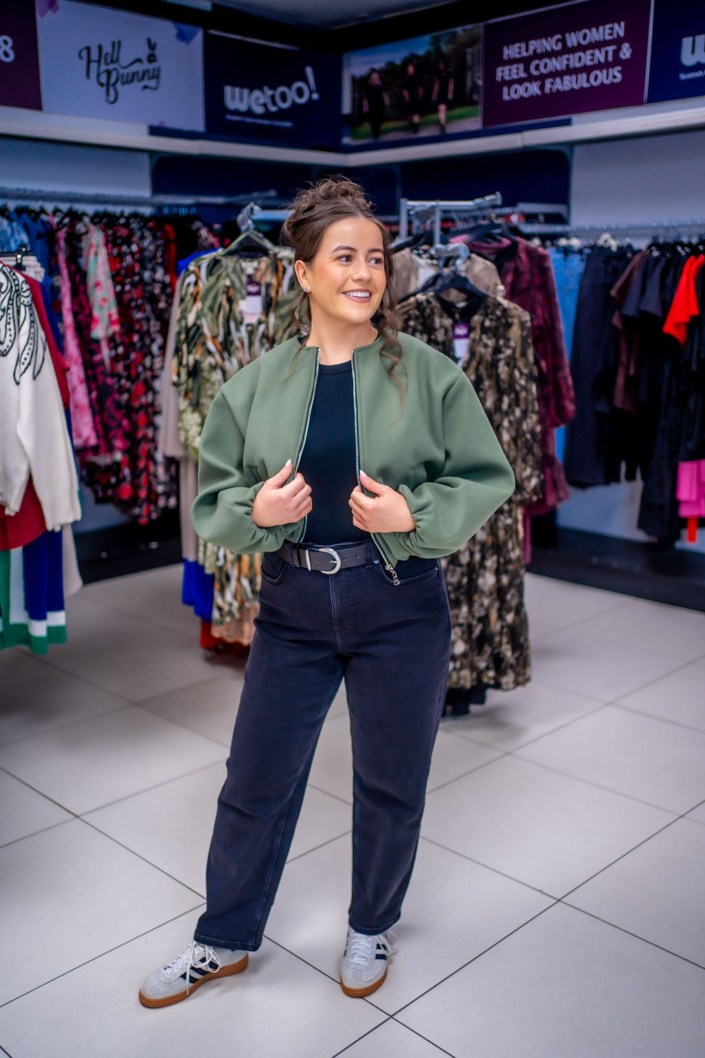 Soft Touch Zip Up Bomber Jacket