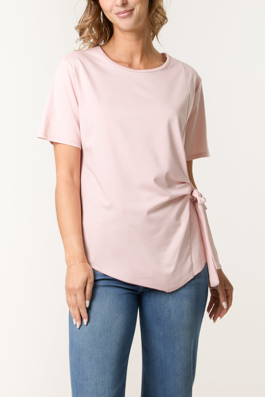 Round Neck Front Tie Top