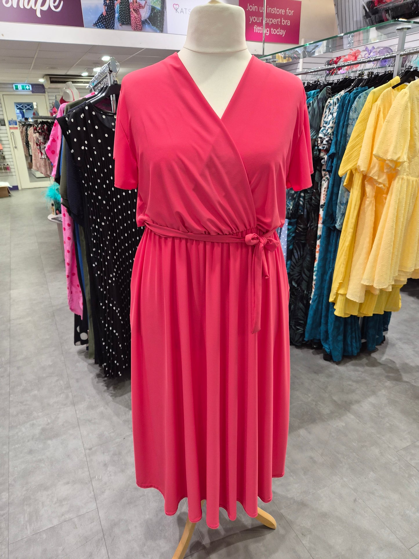 Short Sleeve Wrap Dress with Pockets