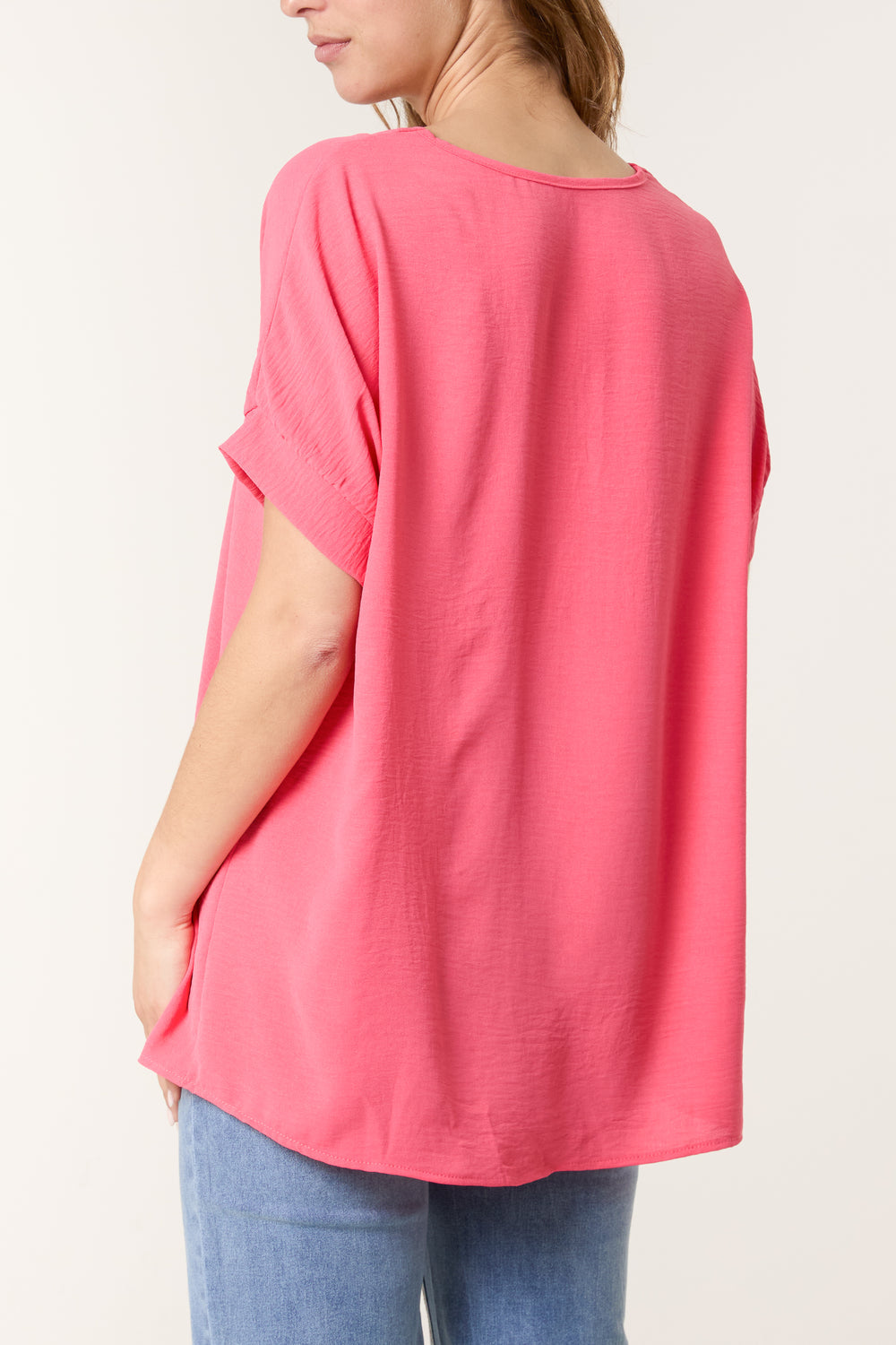 Floaty V Neck Short Sleeve Top