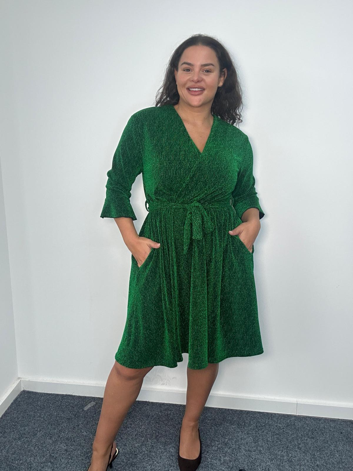 Lurex Faux Wrap Mini Dress