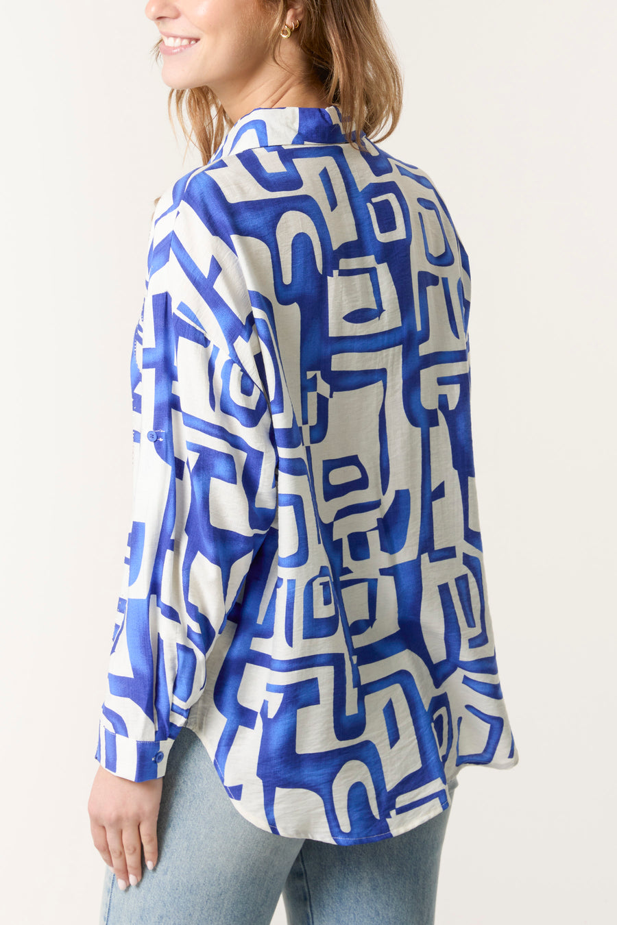 Geometric Print Long Sleeved Shirt