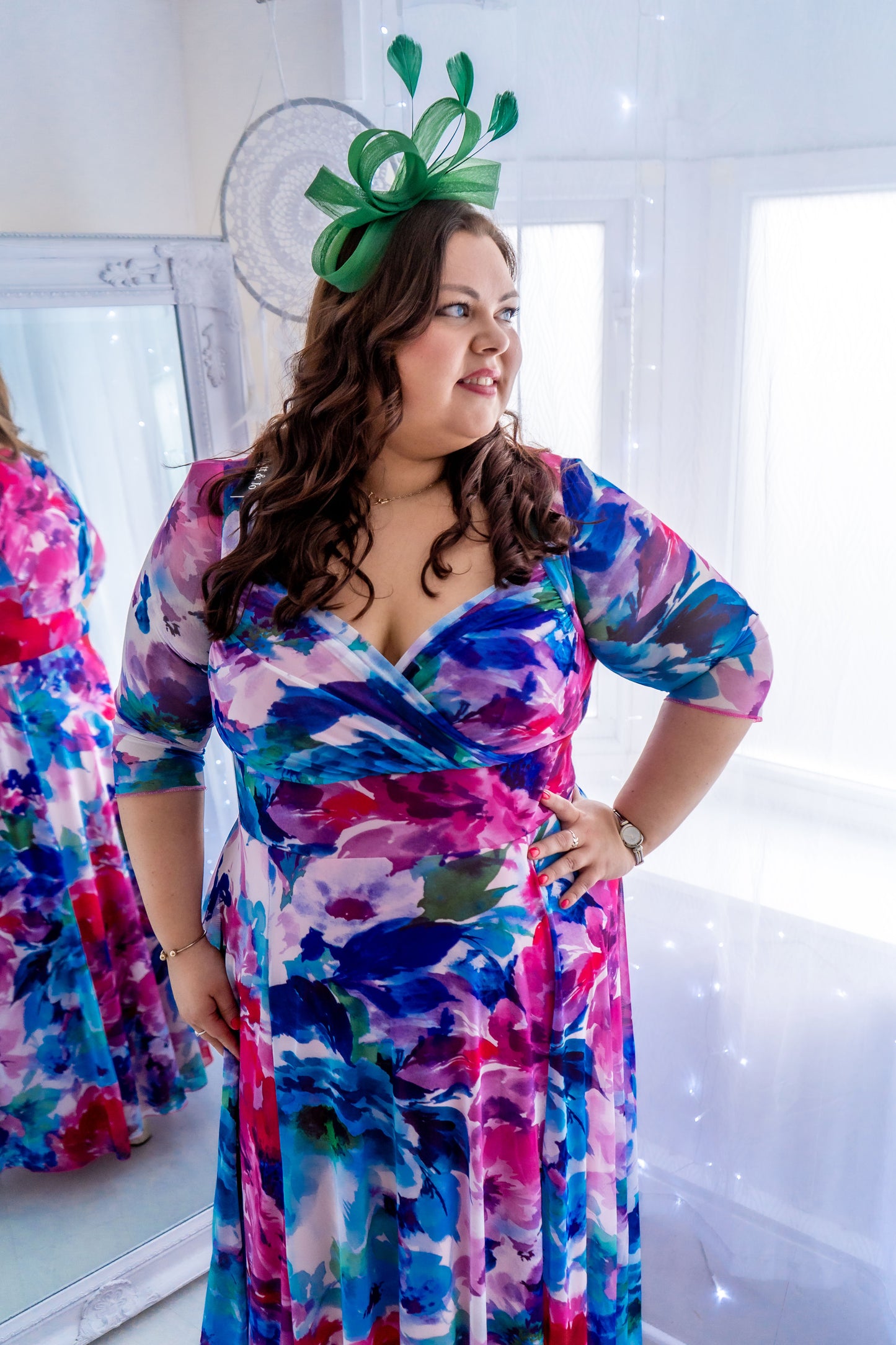 Scarlett & Jo Elizabeth Blue Pink Maxi Dress