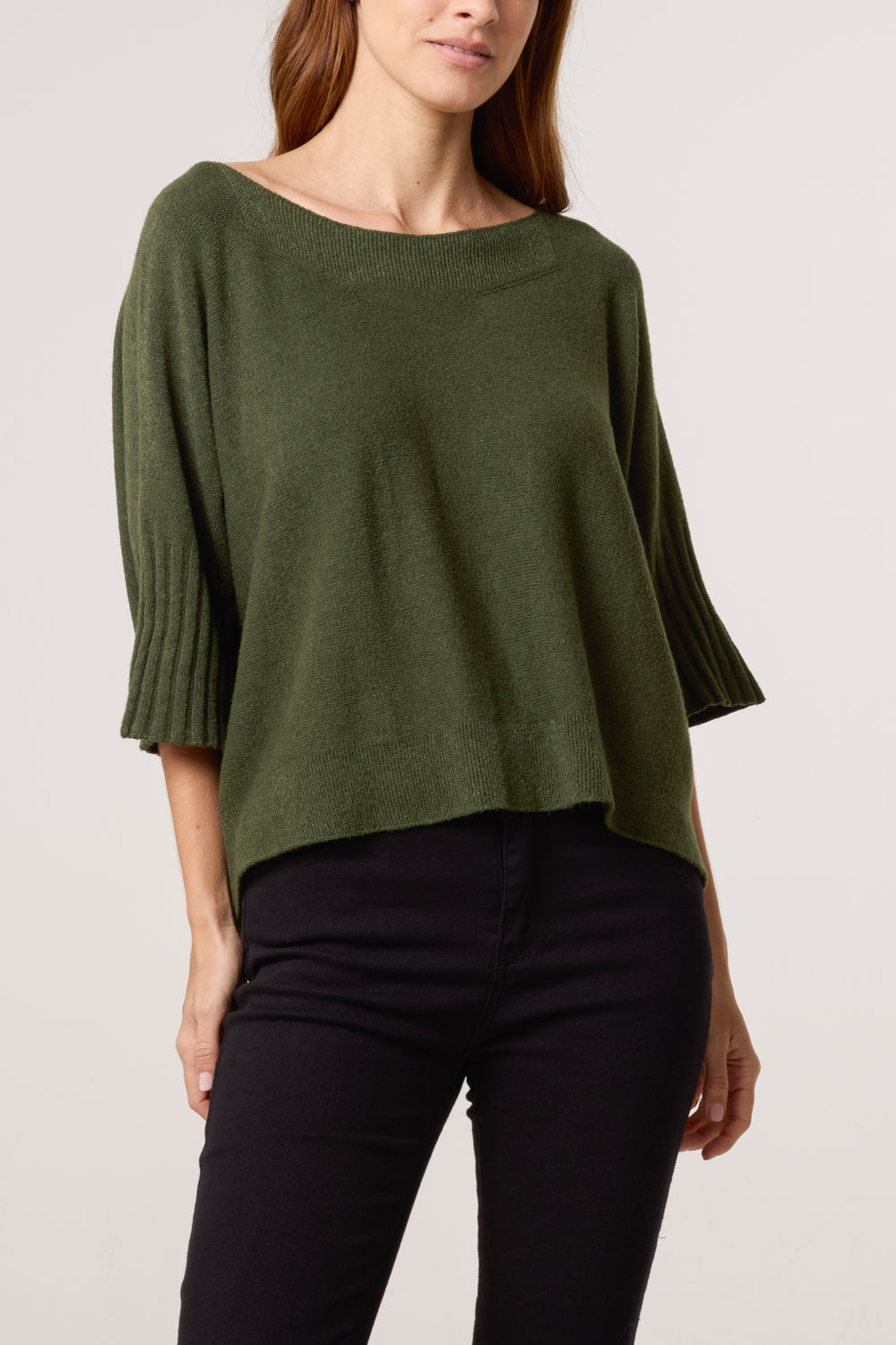 Boat Neck Short Sleeve Jumper