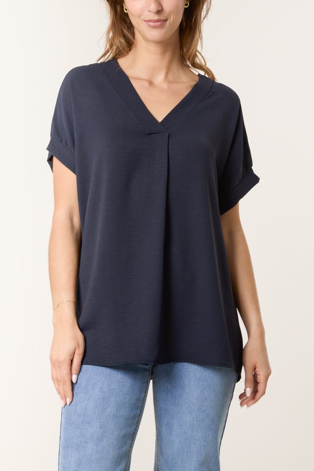 Floaty V Neck Short Sleeve Top